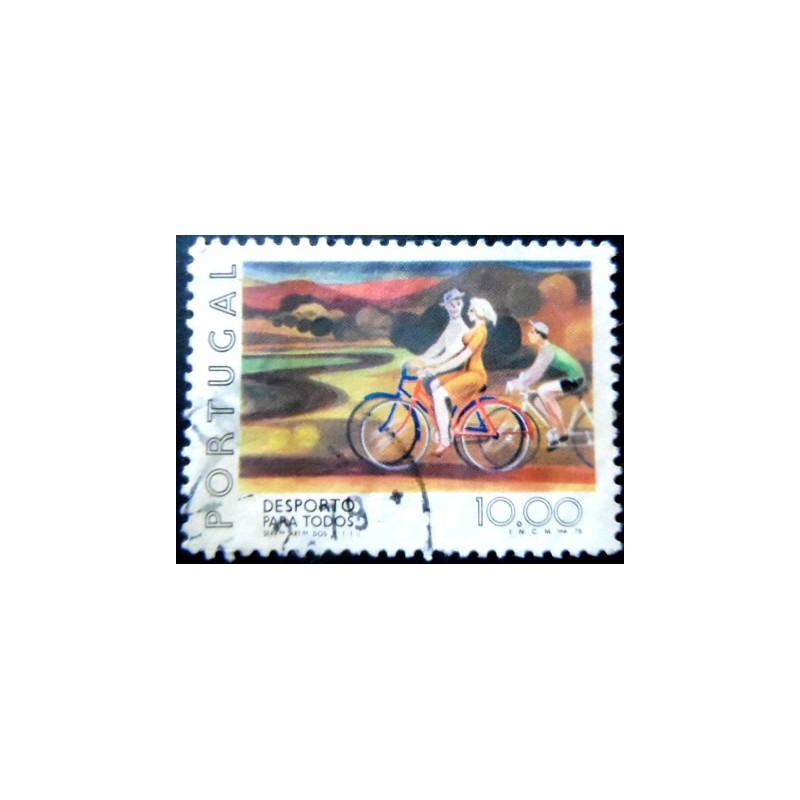 Selo postal de Portugal de 1978 Bicycling