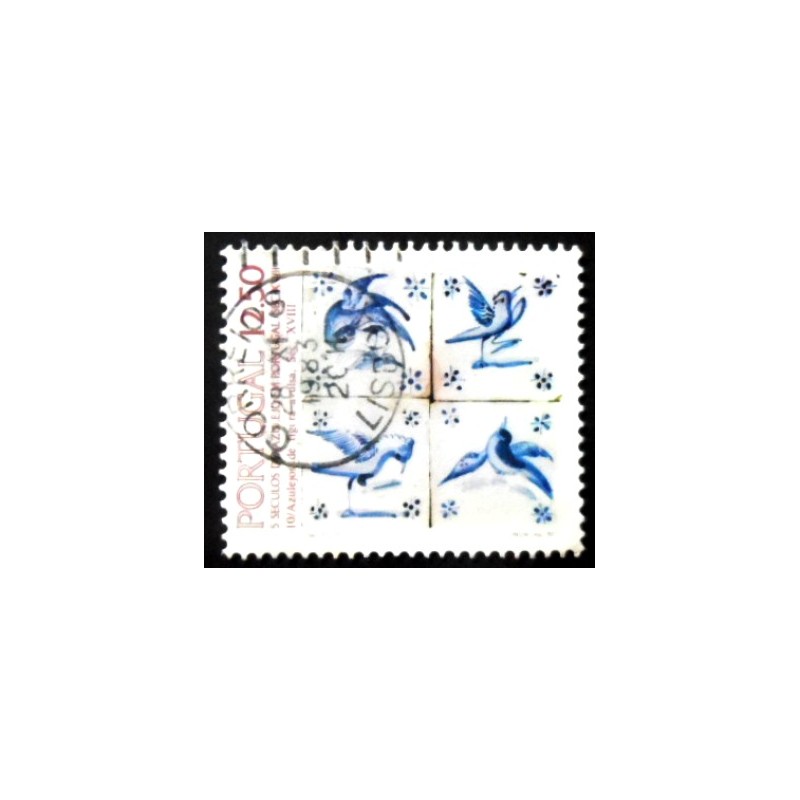 Selo postal de Portugal de 1983 Tiles Séc XVIII Motivo 10