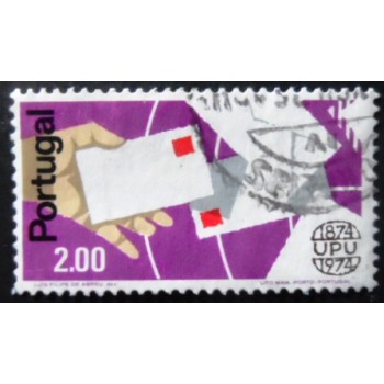 Selo postal de Portugal de 1974 Hand with letters