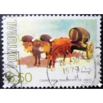 Selo postal de Portugal de 1979 Wine Cart