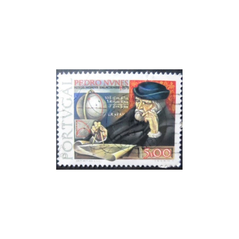 Imagem similar à do selo postal de Portugal de 1978 Pedro Nunes