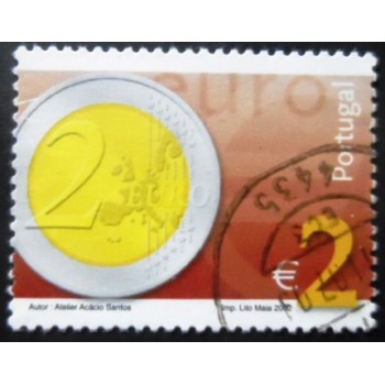 Selo postal de Portugal de 2002 2 Euro coin