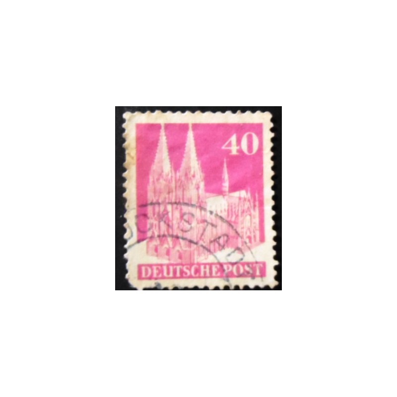 Selo postal da Alemanha de 1949 Cologne Cathedral 40 bIIIwa