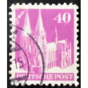 Imagem similar à do selo postal da Alemanha de 1948 Cologne Cathedral SEV