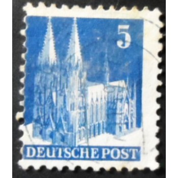 Imagem similar à do selo postal da Alemanha de 1948 Cologne Cathedral 5