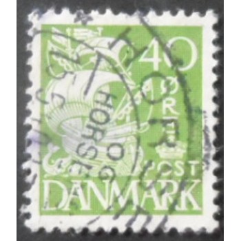 Selo postal da Dinamarca de 1939 Sailship 40