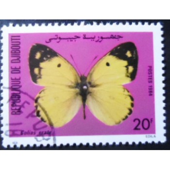 Selo postal de Djibouti de 1984 Pale Clouded Yellow