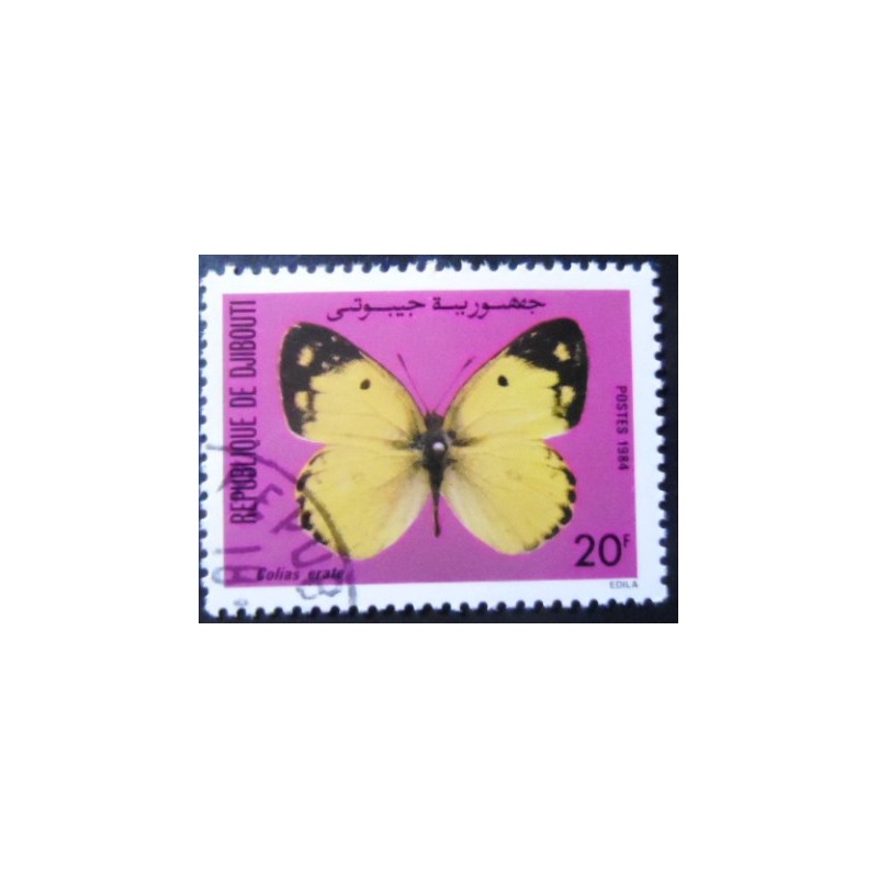 Selo postal de Djibouti de 1984 Pale Clouded Yellow