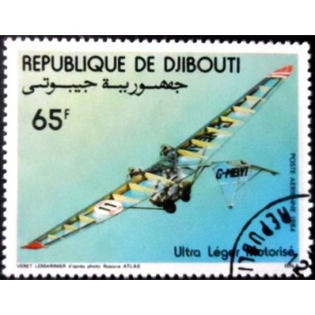 Selo postal de Djibouti de 1984 Hang Glider