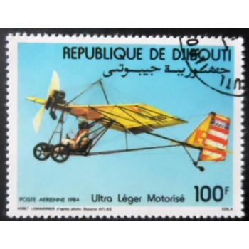 Selo postal de Djibouti de 1984 Hang Glider 100