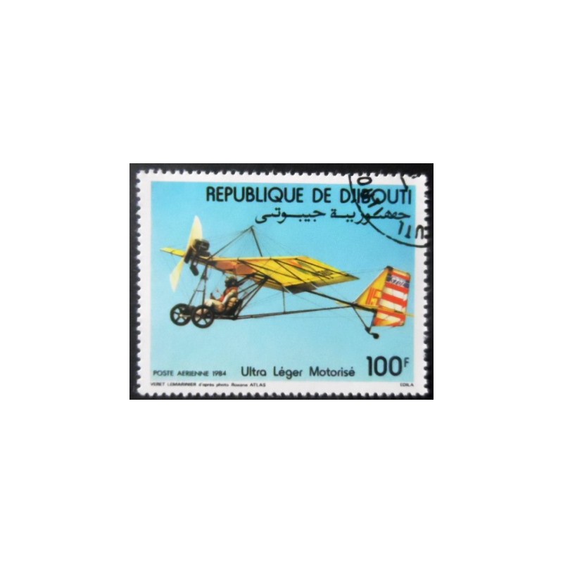 Selo postal de Djibouti de 1984 Hang Glider 100