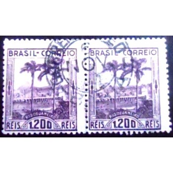 Par de selos postais do Brasil de 1939 Arcos da Lapa U