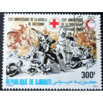 Selo postal de Djibouti de 1984 Battle of Solferino & Red Cross 300