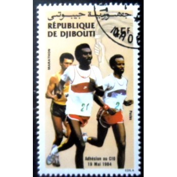 Selo postal de Djibouti de 1984 Runners