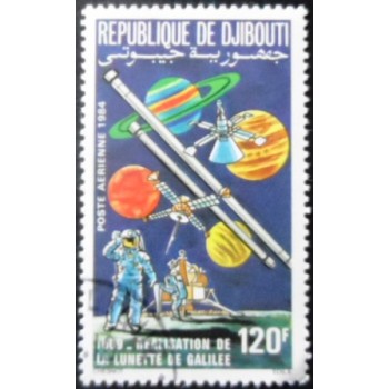 Selo postal de Djibouti de 1984 Telescopes