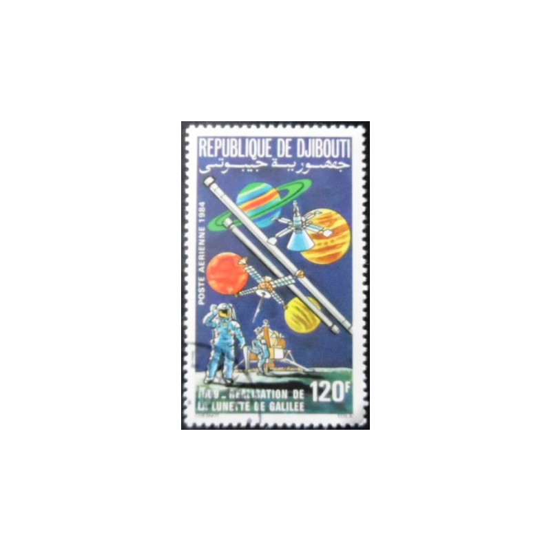 Selo postal de Djibouti de 1984 Telescopes