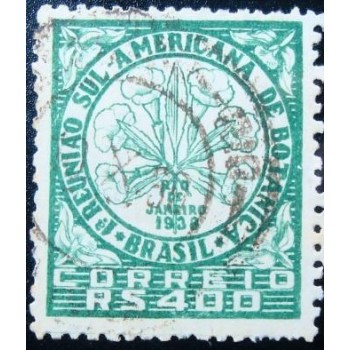 Selo postal do Brasil de 1939 Reunião Botânica U