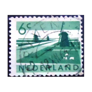 Imagem similar à do selo postal da Holanda de 1962 Polder Landscape 6 U