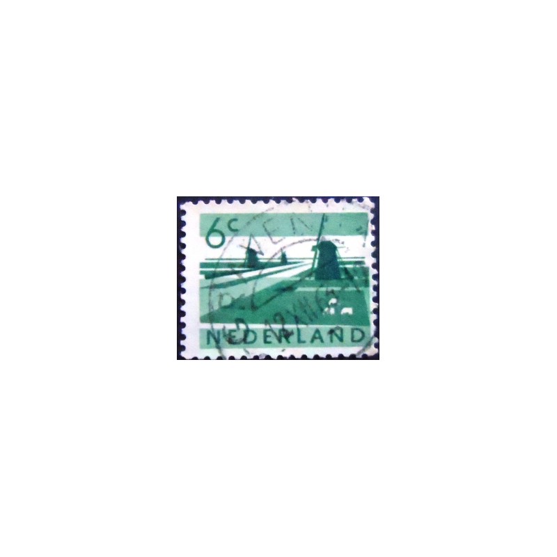 Imagem similar à do selo postal da Holanda de 1962 Polder Landscape 6 U
