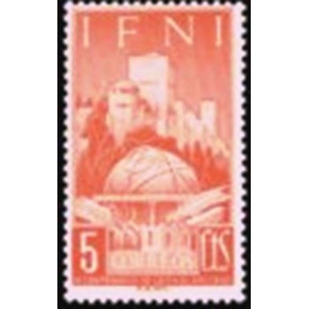 Selo postal de IFNI de 1952 Moorish geographer León the Africanu