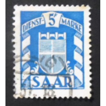 Selo postal da Alemanha Sarre de 1949 Coat of arms of the Saar