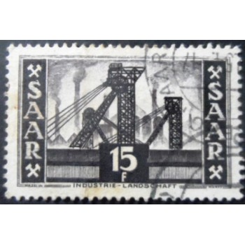 Selo postal da Alemanha Sarre de 1954 Main post office