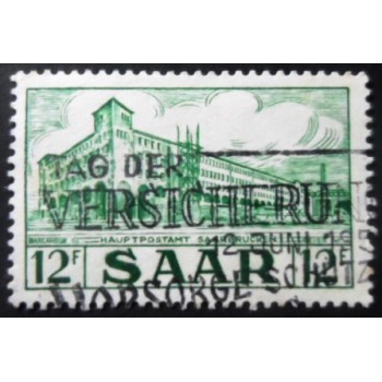 Selo postal da Alemanha Sarre de 1953 Main post office