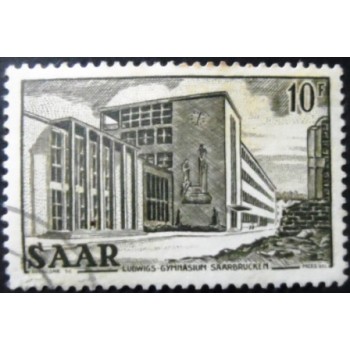 Selo postal da Alemanha Sarre de 1953 Ludwigs High School