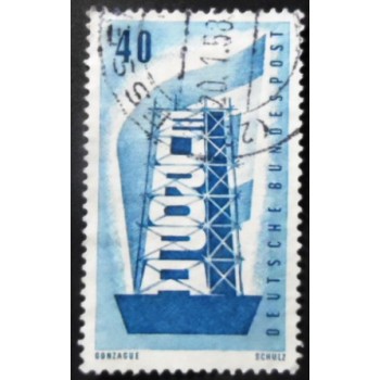 Selo postal da Alemanha de 1956 Rebuilding Europe 40