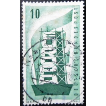Selo postal da Alemanha de 1956 Rebuilding Europe 10