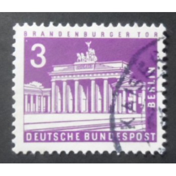 Selo postal da Alemanha Berlim de 1963 Brandenburg Gate 3 U