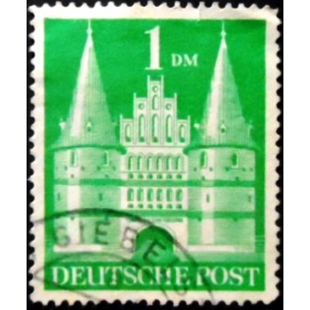 Selo postal da Alemanha de 1950 Holstentor Lübeck 1 II