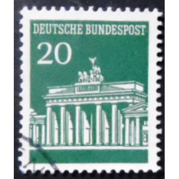 Selo postal da Alemanha Berlim de 1966 Brandenburg Gate 20
