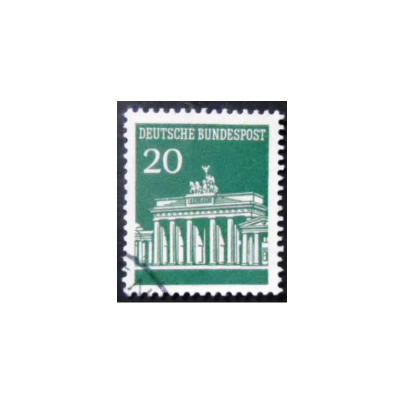 Selo postal da Alemanha Berlim de 1966 Brandenburg Gate 20