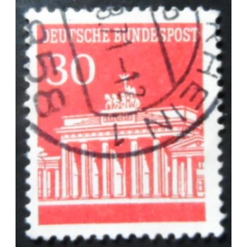 Selo postal da Alemanha Berlim de 1966 Brandenburg Gate 30