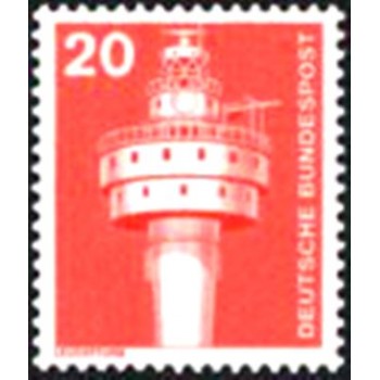 Selo postal da Alemanha de 1976 Lighthouse Alte Weser