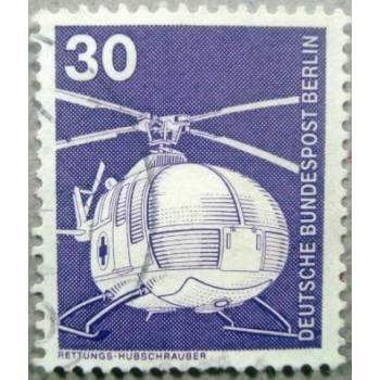 Imagem similar á do selo postal da Alemanha de 1975 Rescue helicopter MBB U