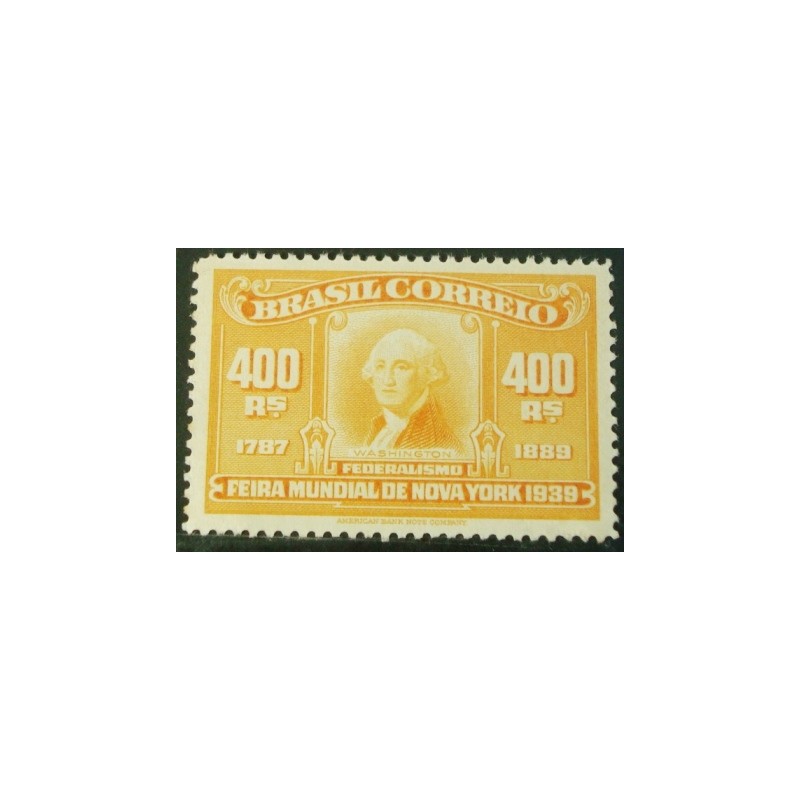 Selo postal do Brasil de 1939 George Washington M