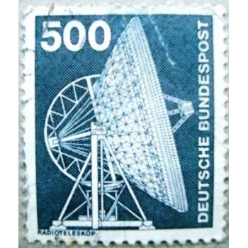 iMAGEM SIMILAR á do selo postal da Alemanha de 1976 Radio telescope