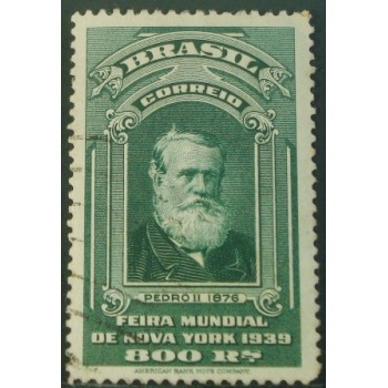 Selo postal do Brasil de 1939 Pedro II U