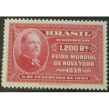 Selo postal do Brasil de 1939 Stephen Grover Cleveland N