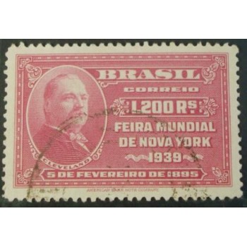 Selo postal do Brasil de 1939 Stephen Grover Cleveland U