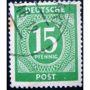 Imagem similar à do selo postal da Alemanha de 1946 1st Allied Control Council Issue 15