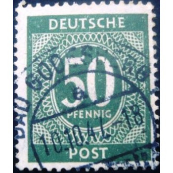 Imagem similar à do selo postal da Alemanha de 1946 1st Allied Control Council Issue 50