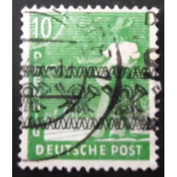 Selo da Alemanha de 1948 Posthorn Ribbon Overprint I