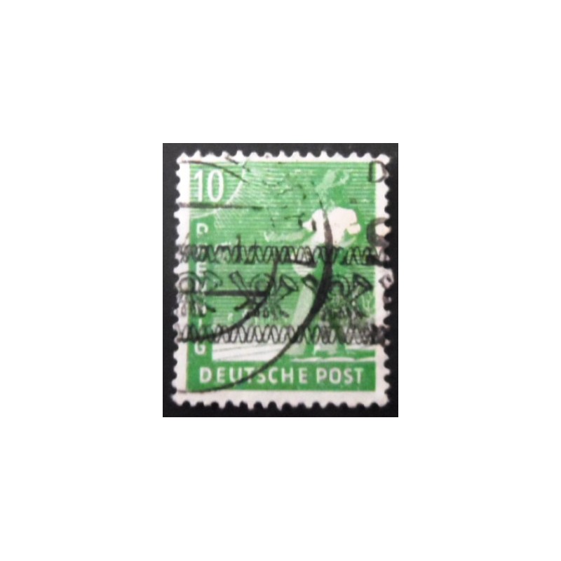 Selo da Alemanha de 1948 Posthorn Ribbon Overprint I