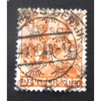 Selo postal da Alemanha de 1948 Posthorn Net Overprint