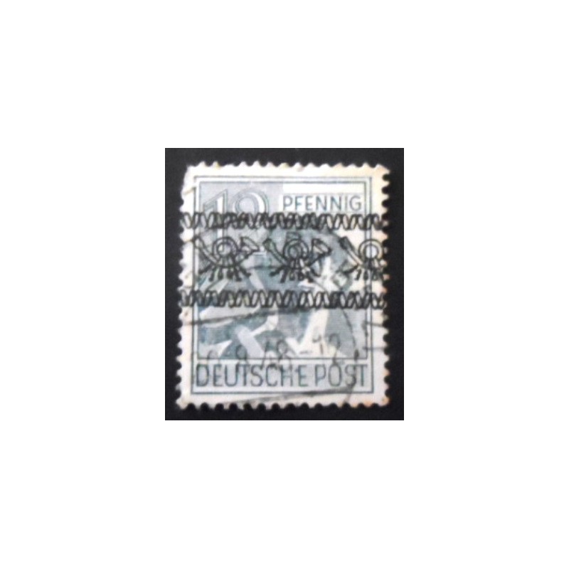 Selo postal da Alemanha de 1948 Posthorn Ribbon Overprint 12