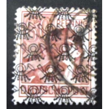 Selo postal da Alemanha de 1948 Posthorn Net Overprint 60 II