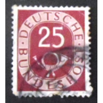 Selo postal da Alemanha de 1951 Digits with Posthorn 25